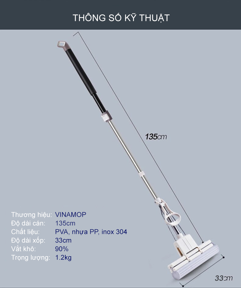 Cây lau xốp PVA khổ lớn VNM-18 15